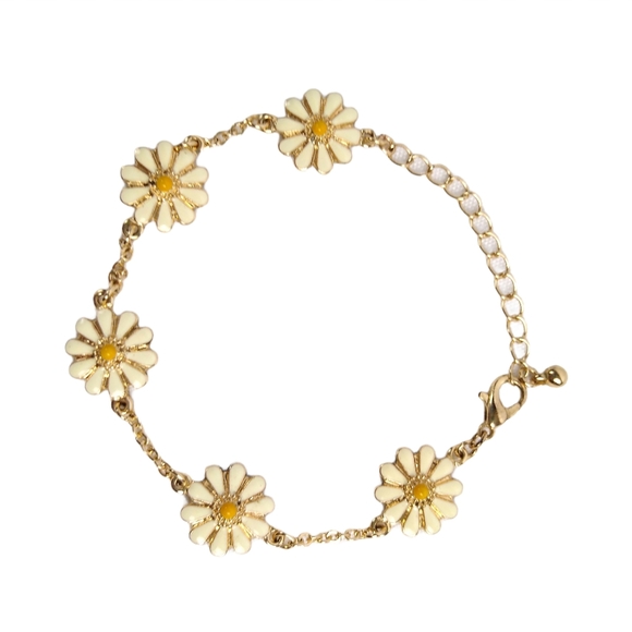 Vintage Jewelry - Vintage 1960's 70's Boho Daisy Chain Bracelet